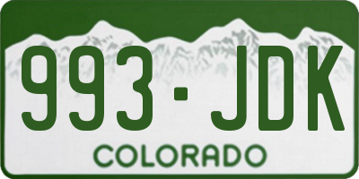 CO license plate 993JDK