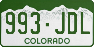 CO license plate 993JDL