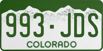 CO license plate 993JDS