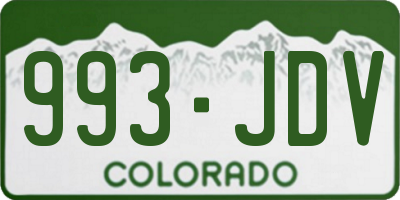 CO license plate 993JDV