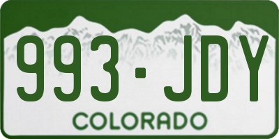 CO license plate 993JDY