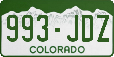 CO license plate 993JDZ