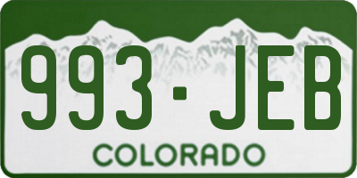 CO license plate 993JEB