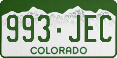CO license plate 993JEC