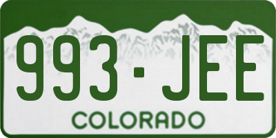 CO license plate 993JEE