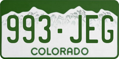 CO license plate 993JEG