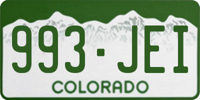 CO license plate 993JEI