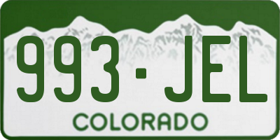 CO license plate 993JEL