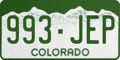 CO license plate 993JEP