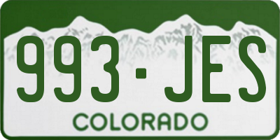 CO license plate 993JES