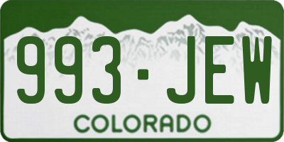 CO license plate 993JEW