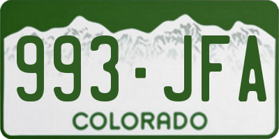 CO license plate 993JFA