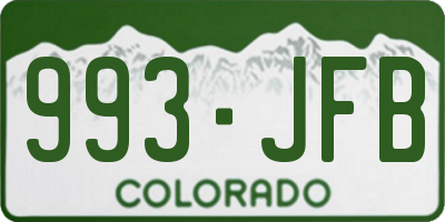 CO license plate 993JFB