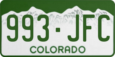 CO license plate 993JFC