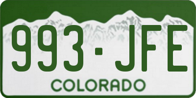 CO license plate 993JFE