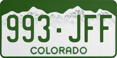 CO license plate 993JFF
