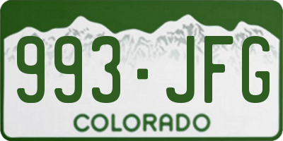 CO license plate 993JFG