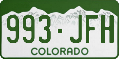 CO license plate 993JFH