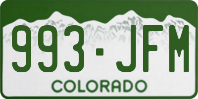 CO license plate 993JFM