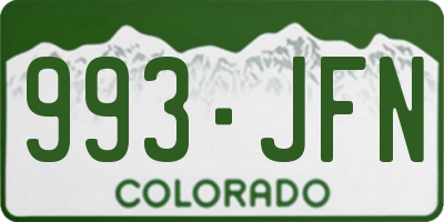 CO license plate 993JFN