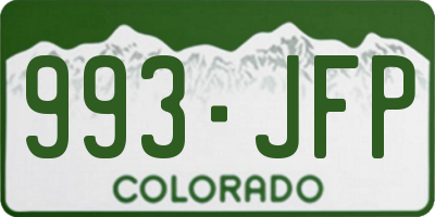 CO license plate 993JFP
