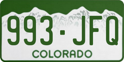 CO license plate 993JFQ