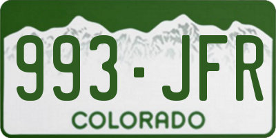 CO license plate 993JFR