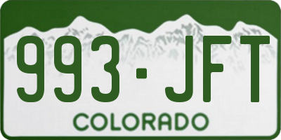 CO license plate 993JFT