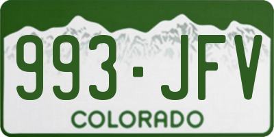 CO license plate 993JFV