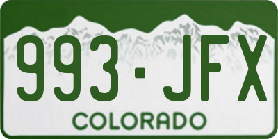 CO license plate 993JFX