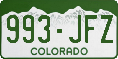 CO license plate 993JFZ