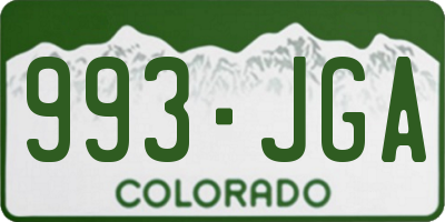 CO license plate 993JGA