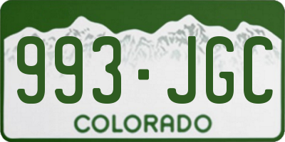 CO license plate 993JGC