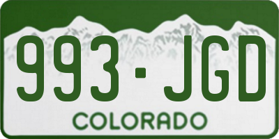 CO license plate 993JGD