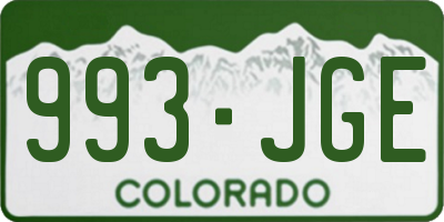 CO license plate 993JGE