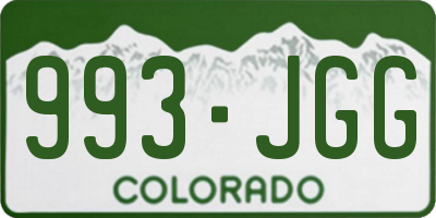 CO license plate 993JGG