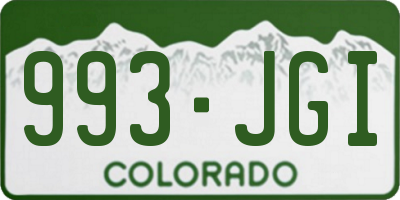 CO license plate 993JGI