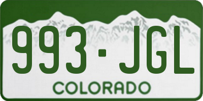 CO license plate 993JGL