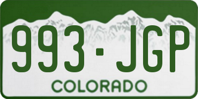CO license plate 993JGP