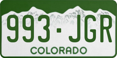 CO license plate 993JGR