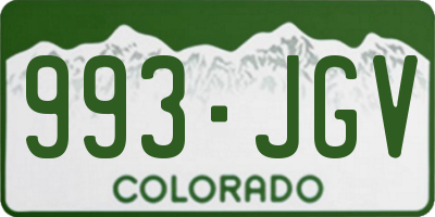 CO license plate 993JGV