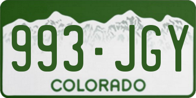 CO license plate 993JGY