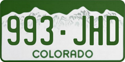 CO license plate 993JHD