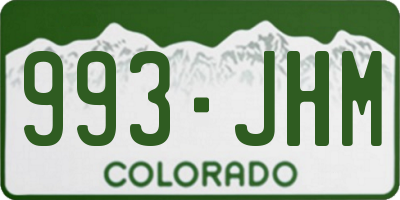 CO license plate 993JHM