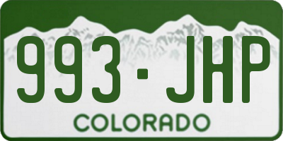 CO license plate 993JHP