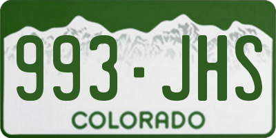 CO license plate 993JHS