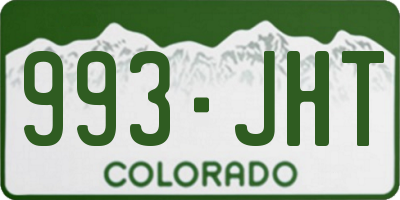 CO license plate 993JHT
