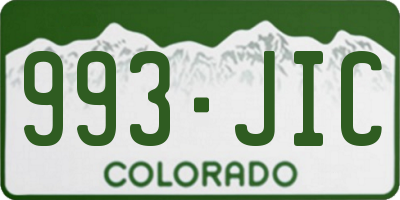 CO license plate 993JIC