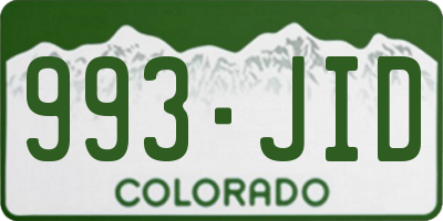 CO license plate 993JID