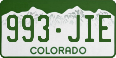 CO license plate 993JIE